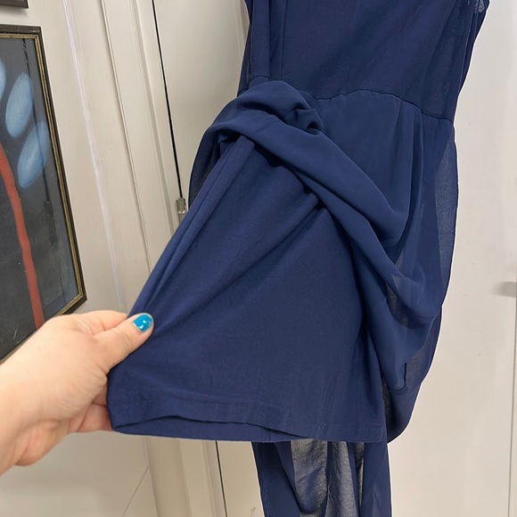 NWOT Topshop Asymmetrical Hemline , sleeveless dress with slip & back zip!UK 12 - Picture 12 of 14